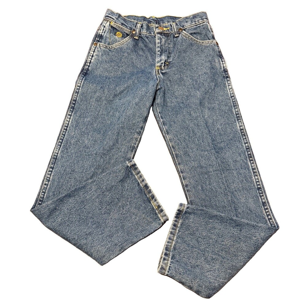Wrangler Boys Jeans Youth Size 12 Medium Blue Wash, Adjustable Waist, Denim EUC